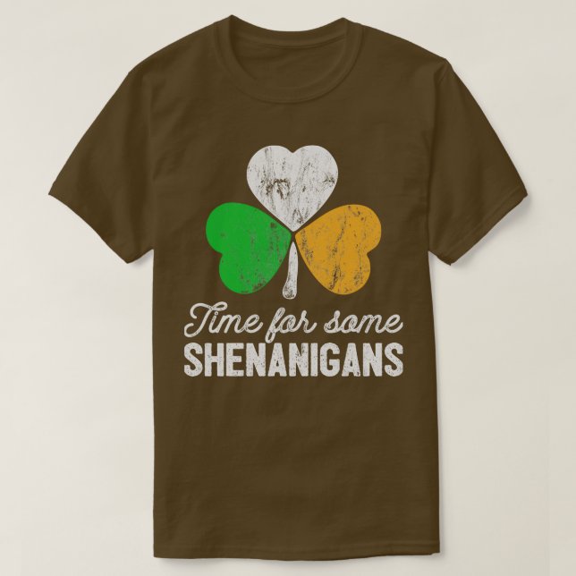 Time For Some Shenanigans St Patricks Day For Boys T-Shirt (Design Front)