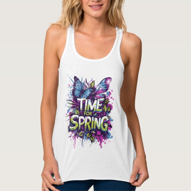 Time For Spring - Graffiti Spray Slash Singlet (Front)