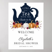 Time for Tea Autumn Pumpkin Bridal Shower Welcome
