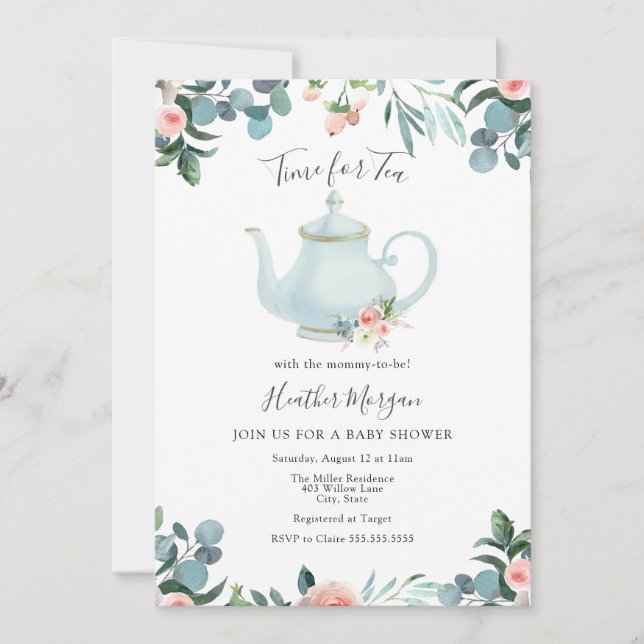 Time for Tea Baby Shower Invitation (Front)