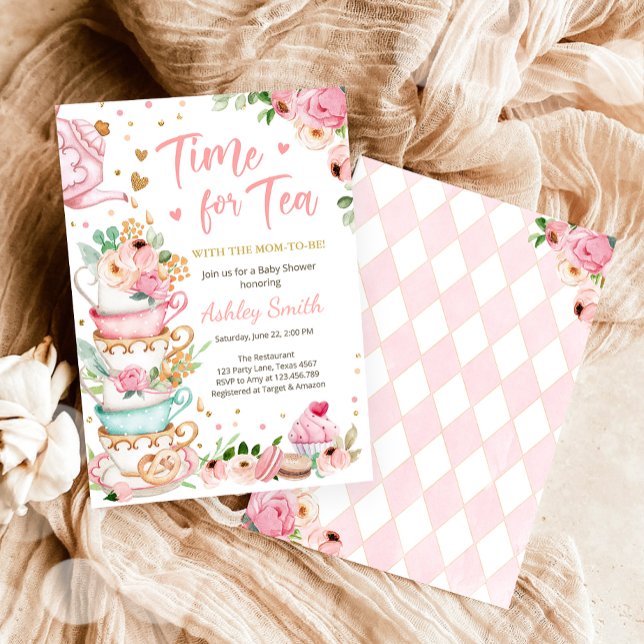Time for Tea Baby Shower Invite Tea Party Brewing  (Creator Uploaded)