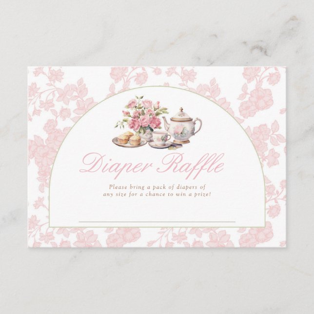 Time for Tea Baby Shower Raffle Insert 3.5x5  (Front)