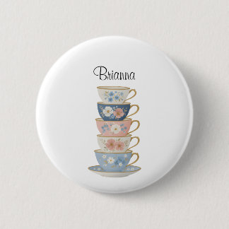 Time for Tea Bridal Shower Favour Name Tag 6 Cm Round Badge