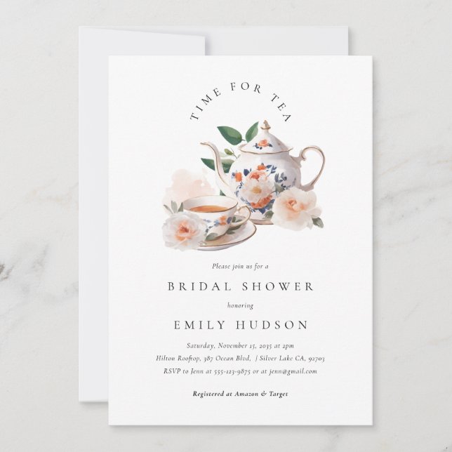 Time for Tea Bridal Shower Invitation (Front)