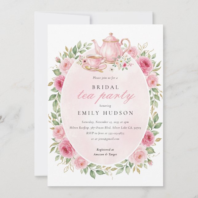 Time for Tea Bridal Shower Invitation (Front)