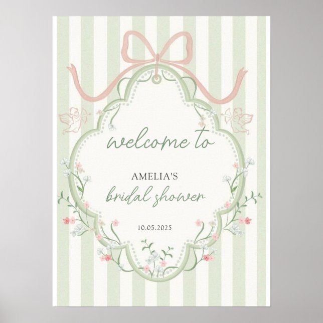 Time for Tea Bridal Shower Wildflower  Poster (Front)