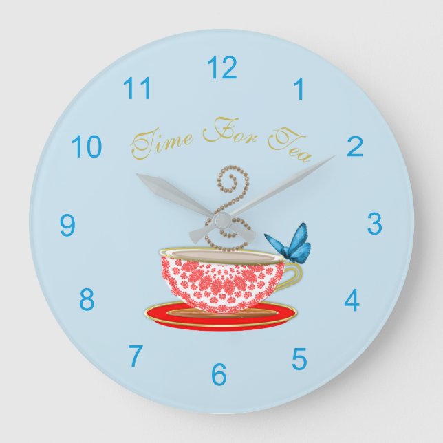 Time For Tea Cute Square Wall Clock (Front)