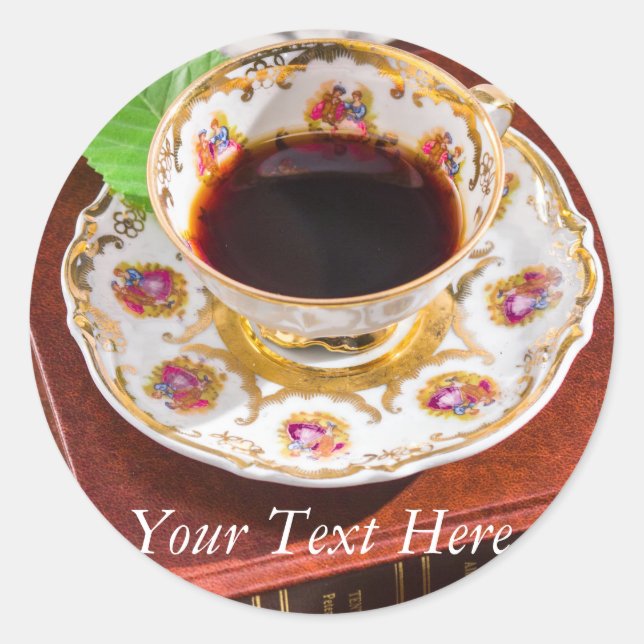 Time for Tea Design Classic Round Sticker (Front)