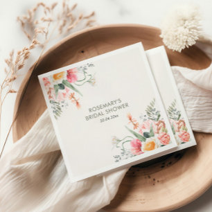 Time For Tea Floral Bridal Shower Napkin