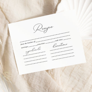 Time For Tea Floral Bridal Shower Recipe Enclosure Card