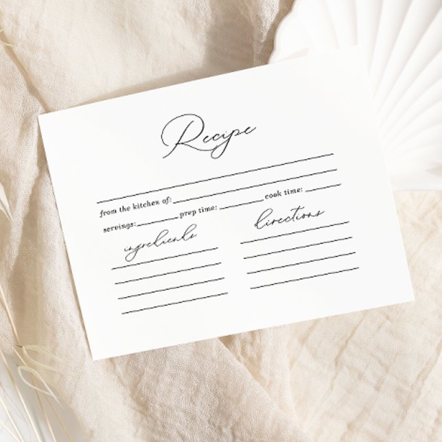 Time For Tea Floral Bridal Shower Recipe Enclosure Card (Creator Uploaded)