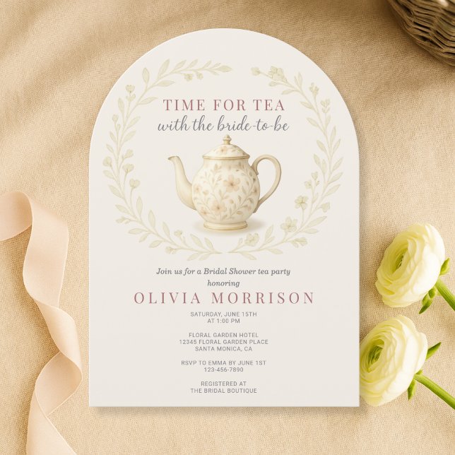 Time for Tea Floral Wildflower Bridal Shower Invitation (Creator Uploaded)