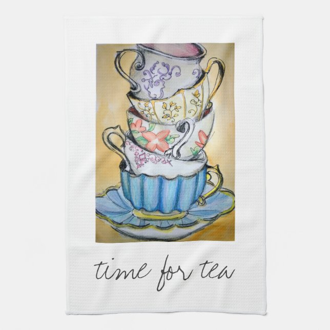 time for tea tea towel (Vertical)