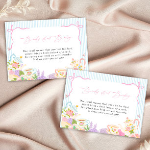 Time for tea Teapots and Cups baby shower Enclosure Card