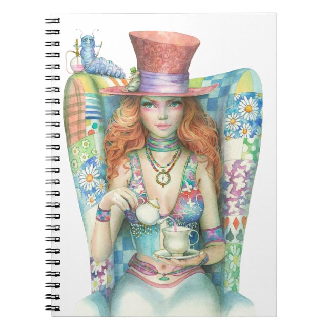 Time for Tea, The Mad Hatter Spiral Notebook (Front)