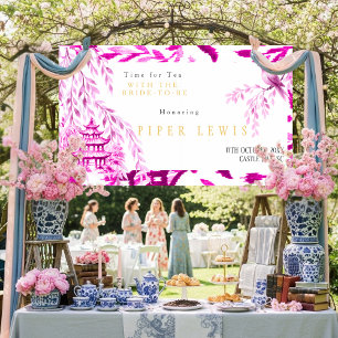 Time for Tea with the Bride -to-be Pink Banner
