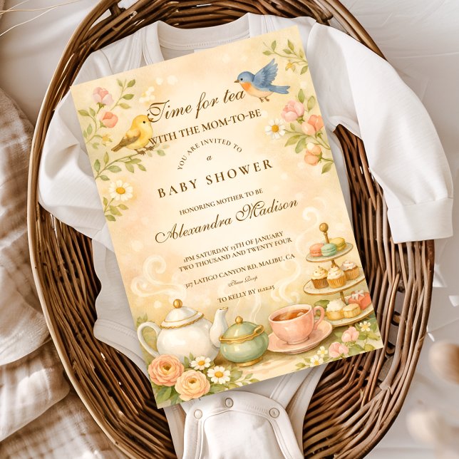 Time for Tea With the Mom-to-Be Baby Shower Invitation (Creator Uploaded)