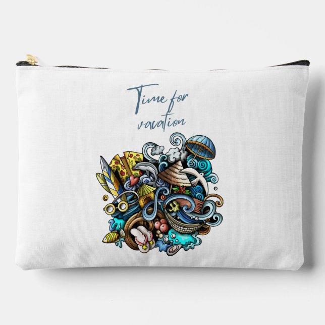 time for vacation accessory pouch (Front)