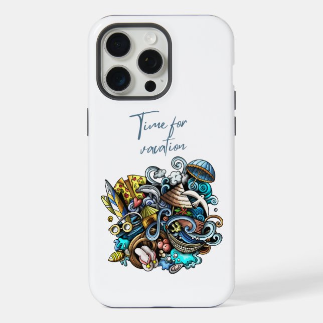 time for vacation iPhone case (Back)