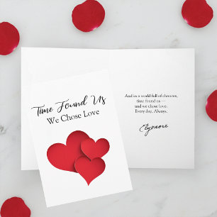 Time Found Us We Chose Love Valentine Quote Card