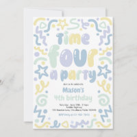 Time Four A Party Confetti Balloon 4th Birthday