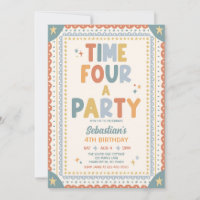 Time Four A Party Whimsical Boy 4th Birthday Party