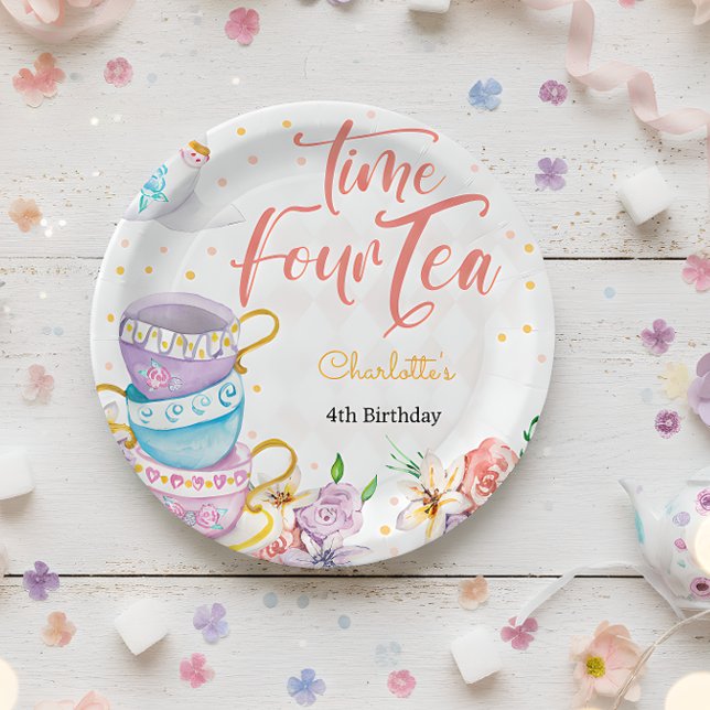 Time four tea,  forth tea birthday paper plate (Creator Uploaded)