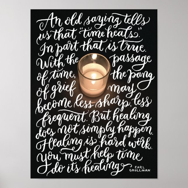 Time Heals Hand-lettered Art Poster (Front)