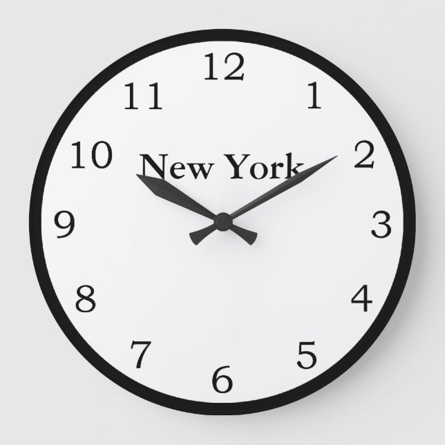 Time in New York Large Clock (Front)