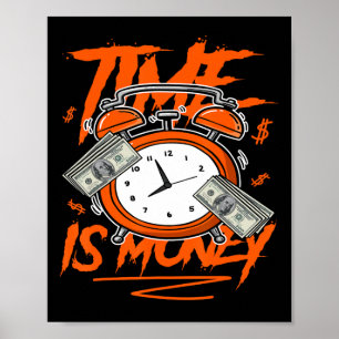 Time Is Money Drip Dunk Low Patent Halloween Orang Poster