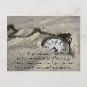 Time is Running Out Clock Ticking, Customise It! Announcement Postcard