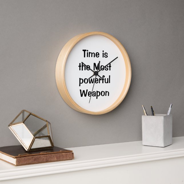 Time is the Most powerful weapon - time motivation Clock (Office)