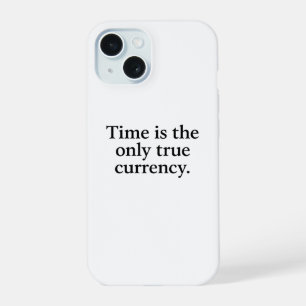 Time Is the Only True Currency – Minimalist Quote  iPhone 15 Case