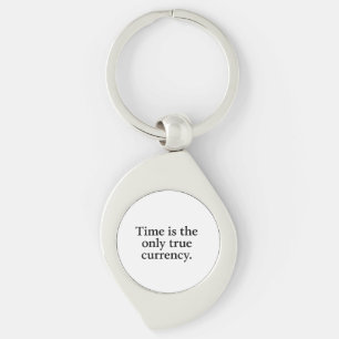 Time Is the Only True Currency – Minimalist Quote  Key Ring