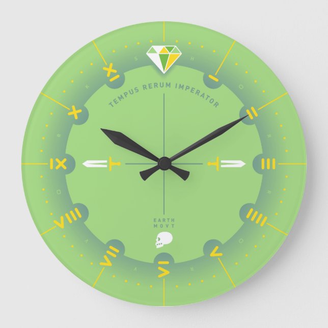 Time Is The Ruler of All Things Large Clock (Front)