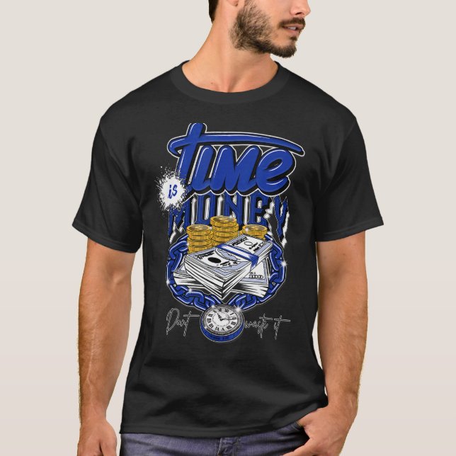 Time is Valuable Hyper Royal 12s Matching T-Shirt (Front)