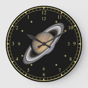 Time Machine ~ Beautiful Planet Saturn ~  Large Clock