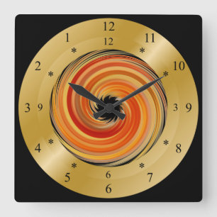 Time Machine Clock ~ Spiral Vortex Orange ~ * ~