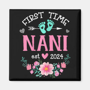 Time Nani Est 2024 Floral Pregnancy Announcement W Magnet