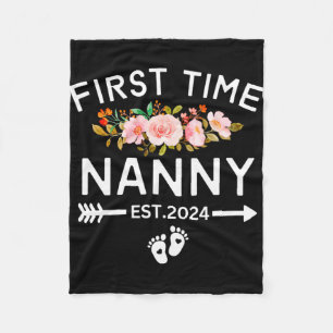Time Nanny Est 2024 Promoted To New Ba Fleece Blanket