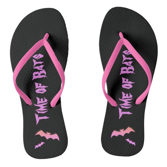 Time of Bats - Pink & Purple Abstract Pop Art Jandals (Footbed)