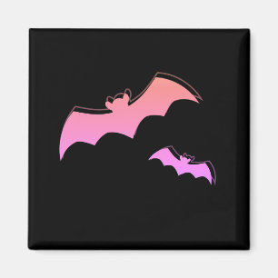 Time of Bats - Pink & Purple Abstract Pop Art Magnet