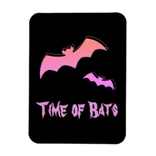 Time of Bats - Pink & Purple Abstract Pop Art Magnet