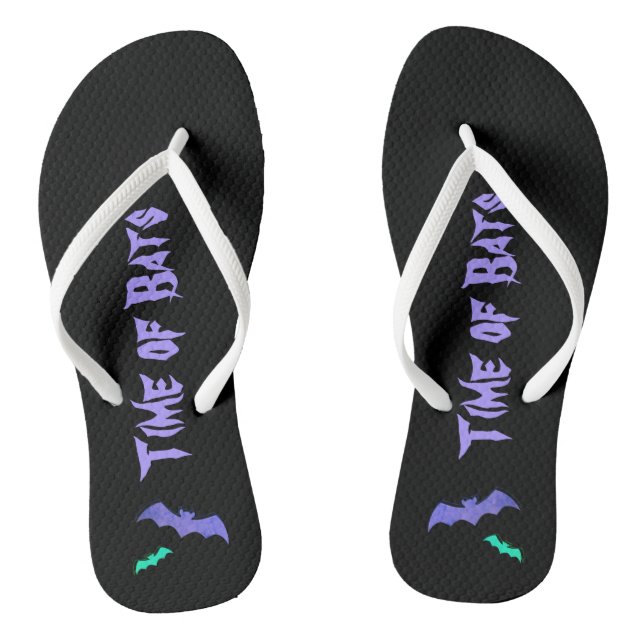 Time of Bats - Purple & Turquoise Abstract Pop Art Jandals (Footbed)
