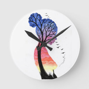 Time passes by i am feeling blue round clock