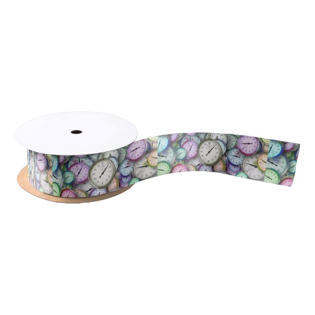 time piece ribbon satin ribbon (Spool)