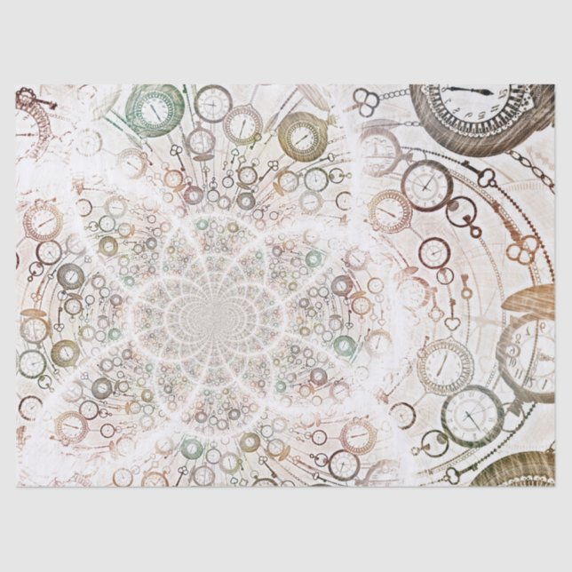 Time Piece Warp Pattern Tissue Paper (Front)