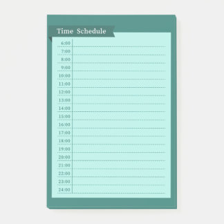 time schedule post-it notes