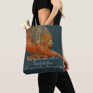 Time Speeds And With It Life Doth Flow Tote Bag