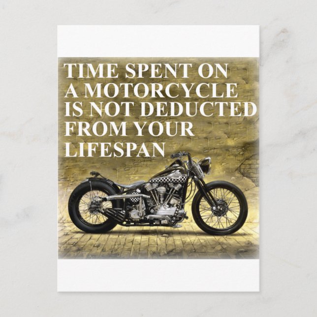 Time Spent On A Motorcycle Postcard (Front)